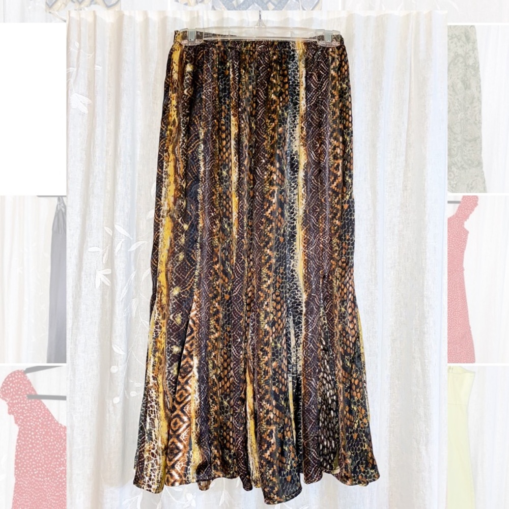 Snake print slip skirt